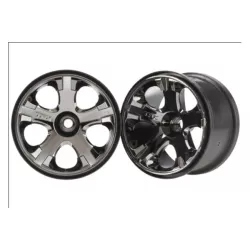 Wheels, All-Star 2.8 (black chrome) (nitro front) (2), TRX5577A