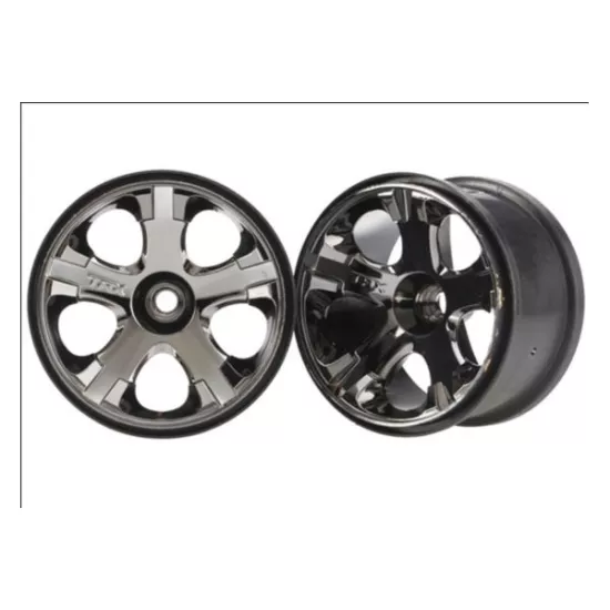 Wheels, All-Star 2.8 (black chrome) (nitro front) (2), TRX5577A