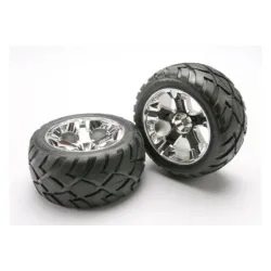 Tires & wheels, assembled, glued (All-Star chrome wheels, An, TRX5577R