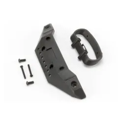 Bumper, front/ bumper mount, front/ 4x10mm BCS (2)/ 3x25mm B, TRX5635