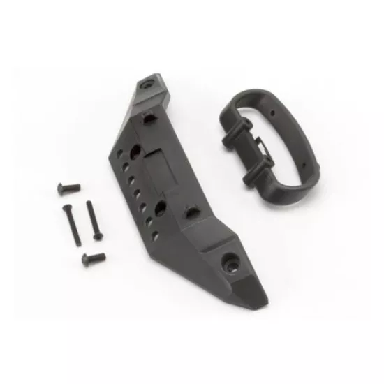 Bumper, front/ bumper mount, front/ 4x10mm BCS (2)/ 3x25mm B, TRX5635