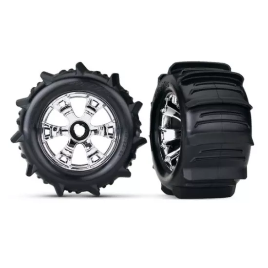 Tires & wheels, assembled, glued Paddle (Geode chrome wheels, TRX5672