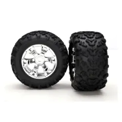 Tires & wheels, assembled, glued (Geode chrome wheels, Maxx, TRX5674