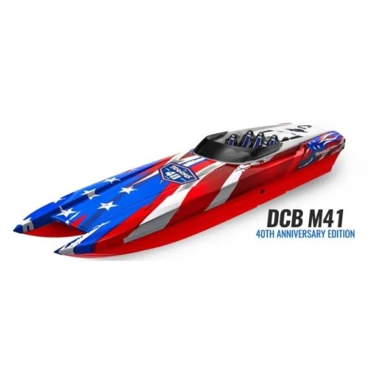 Traxxas M41 Widebody Catamaran Race boat met 40th year anniversary edition