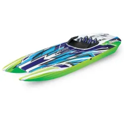 Traxxas M41 Widebody Catamaran Race boat met TSM groen zonder accu's en lader