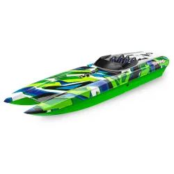Traxxas DCB M41 Catamaran Race Boat TQi TSM, GREEN/BLUE