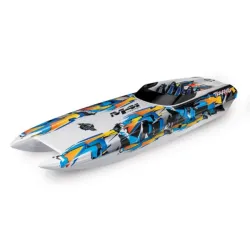 Traxxas M41 Widebody Catamaran Race boat met TSM oranje zonder accu's en lader