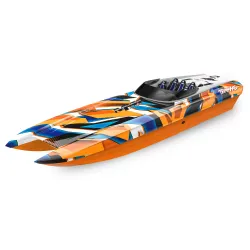 Traxxas M41 Widebody Catamaran Race boat met TSM oranje 2022 zonder accu's en lader