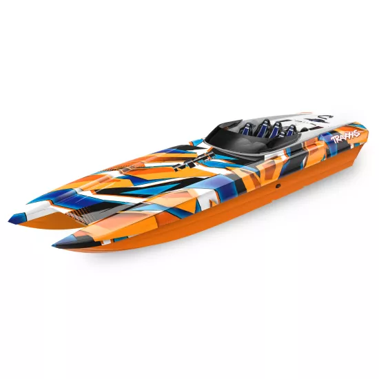 Traxxas M41 Widebody Catamaran Race boat met TSM oranje 2022 zonder accu's en lader