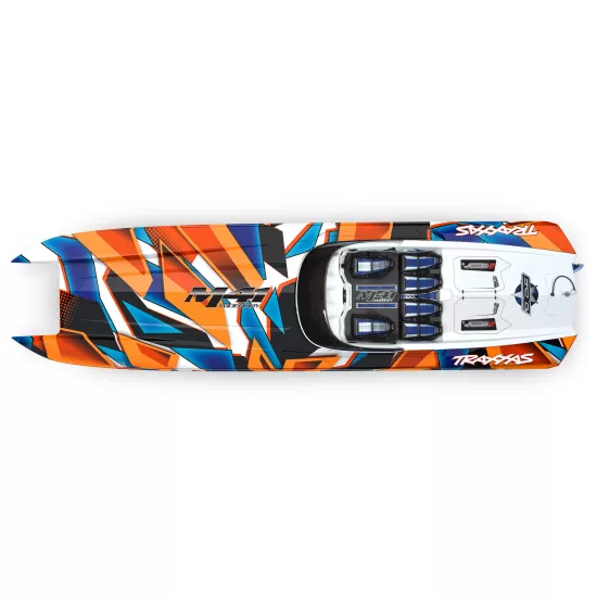 Traxxas M41 Widebody Catamaran Race boat met TSM oranje 2022 zonder accu's en lader
