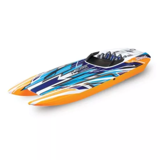 Traxxas M41 Widebody Catamaran Race boat met TSM oranje X zonder accu's en lader