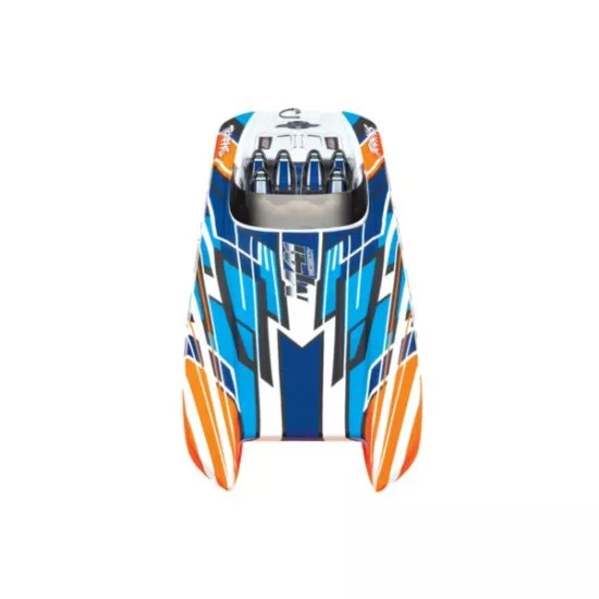 Traxxas M41 Widebody Catamaran Race boat met TSM oranje X zonder accu's en lader