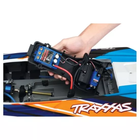 Traxxas M41 Widebody Catamaran Race boat met TSM oranje X zonder accu's en lader