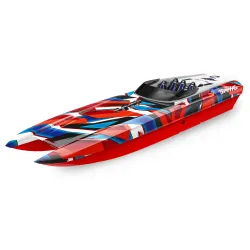 Traxxas DCB M41 Catamaran Race Boat TQi TSM, RED/BLUE