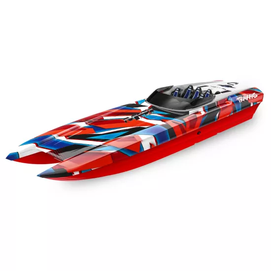 Traxxas DCB M41 Catamaran Race Boat TQi TSM, RED/BLUE
