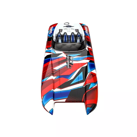 Traxxas DCB M41 Catamaran Race Boat TQi TSM, RED/BLUE