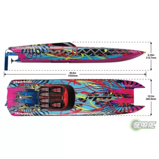 Traxxas DCB M41 Catamaran Race Boat TQi TSM, GREEN/BLUE