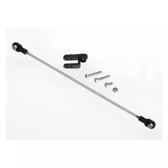 Rudder pushrod, assembled/ servo horn/ 3x18mm BCS (stainless