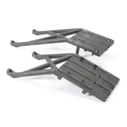 Skidplates, front & rear (black), TRX5837
