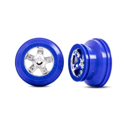 Wheels, SCT chrome, blue beadlock style, dual profile (2.2' outer 3.0' inner) (2) (4WD front/rear, 2WD rear only)