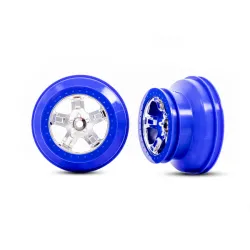 Wheels, SCT chrome, blue beadlock style, dual profile (2.2â€ outer, 3.0â€ inner) (2) (2WD front only)