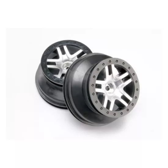 Wheels, SCT Split-Spoke, satin chrome, beadlock style, dual