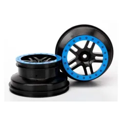 Wheels, SCT Split-Spoke, black, blue beadlock style, dual p