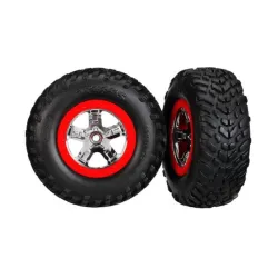 Tires & wheels, glued on SCT Chrome wheels TSM Rated