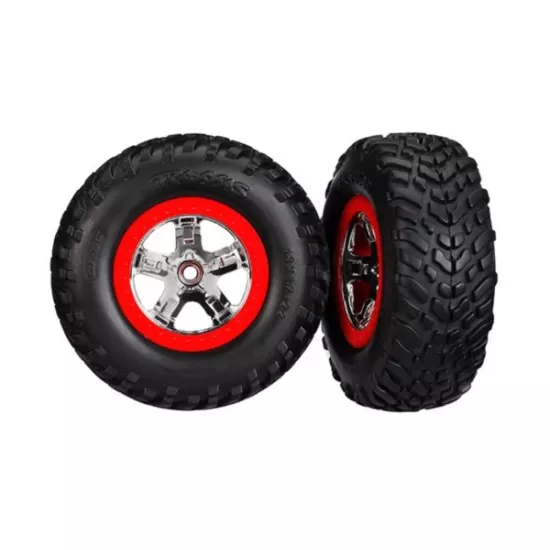 Tires & wheels, glued on SCT Chrome wheels TSM Rated, TRX5887