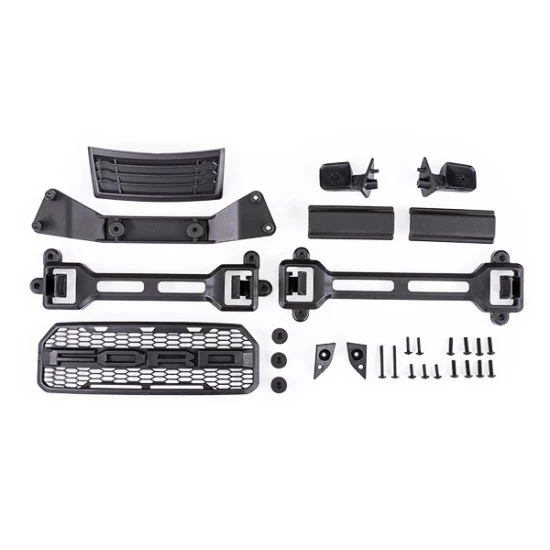 Body accessories kit, 2017 Ford Raptor (includes grille, hood insert, side mirrors, & mounting hardware)Â (includes latches and latch mounts for clipless mounting)