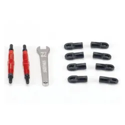 Toe links, Slayer (Tubes 7075-T6 aluminum, red) (74mm, fits, TRX5938R