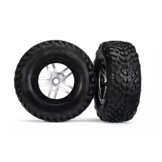 Tires & wheels, glued on SCT Satin chrome wheels TSM S1 comp