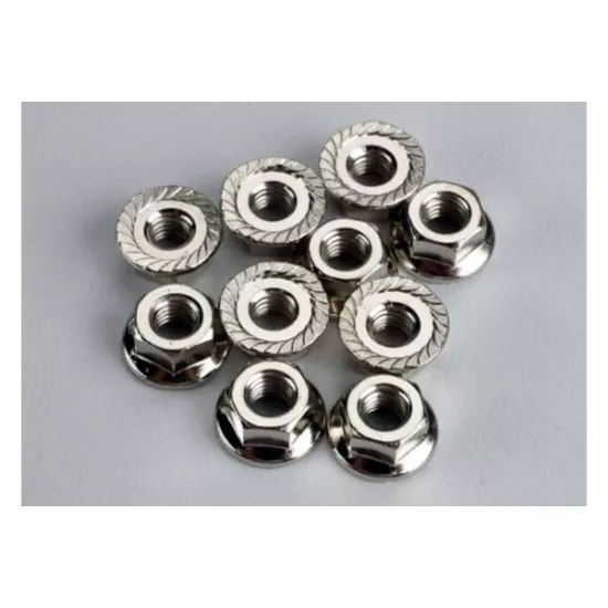 Nuts, 4mm flanged (10), TRX6135