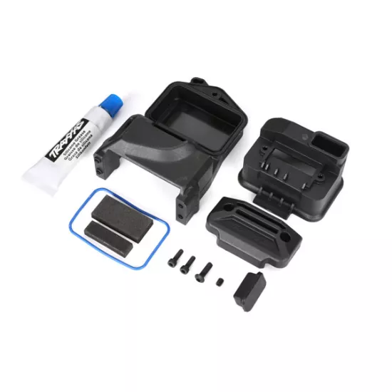 Box, receiver (sealed) (servo mount)/ foam (2)/ access plug/ 3x10mm BCS/ 2.5x8mm CS (2)/ GS 3x4mm/ silicone grease