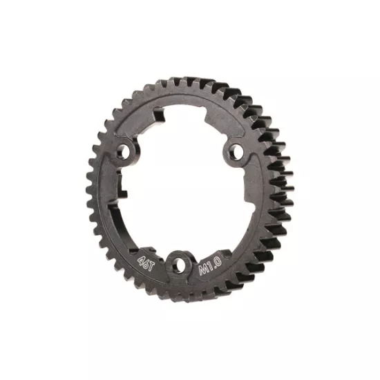 Spur gear, 46-tooth (machined, hardened steel) (wide face, 1.0 metric pitch)