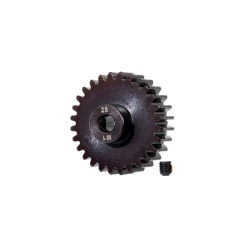 Gear, 28-T pinion (machined, hardened steel) (1.0 metric pitch) (fits 5mm shaft)/ set screw