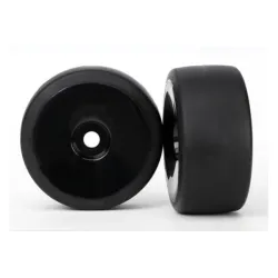 Tires & wheels, assembled, glued (black, dished wheels, slic, TRX6473
