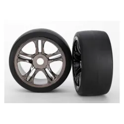 Tires & wheels, assembled, glued (split-spoke, black chrome, TRX6479