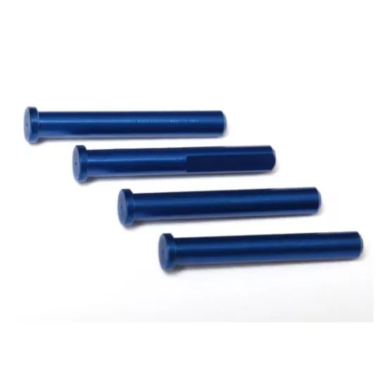 Main shaft, 7075-T6 aluminum blue-anodized (4)/ 1.6x5mm BCS, TRX6633X