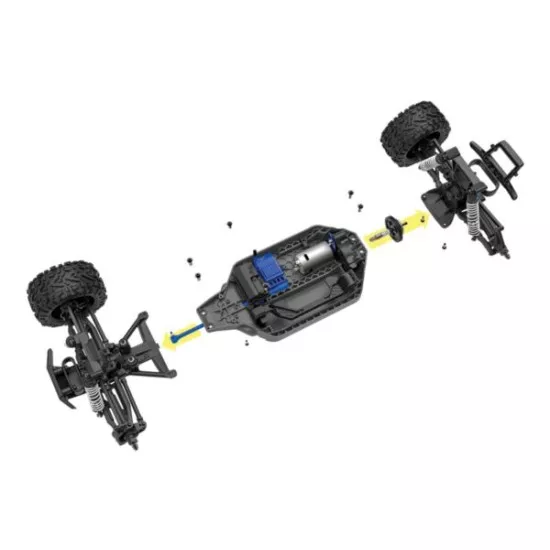Rustler 4X4 1/10-scale 4WD Stadium Truck blauw met accu en 12v lader