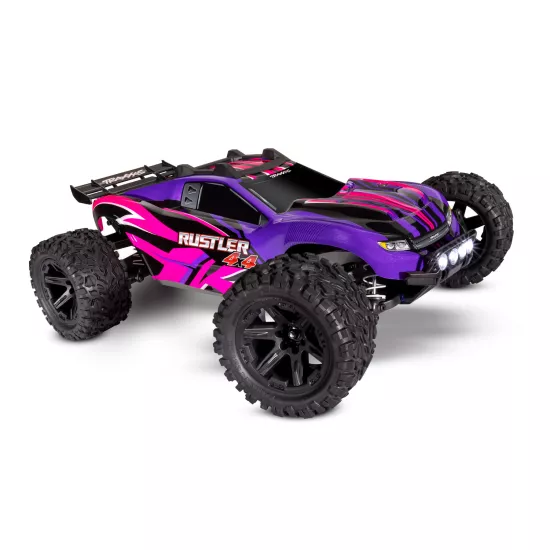 Traxxas Rustler 4x4 XL5 inc LED verlichting, batterij en 12v lader (Roze)