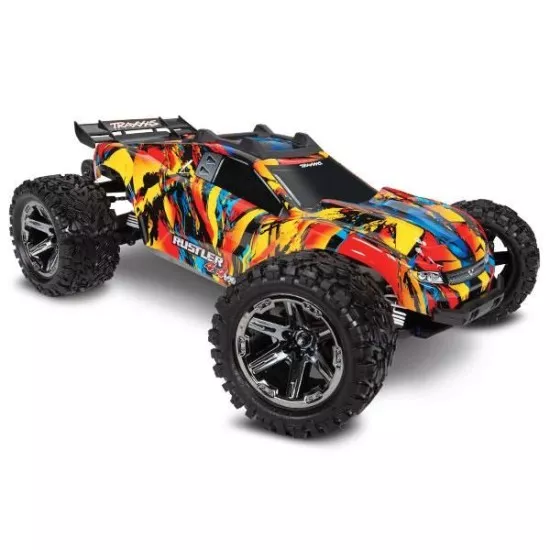 Rustler 4X4 1op10-scale 4WD Stadium Truck met TSM Solar flare