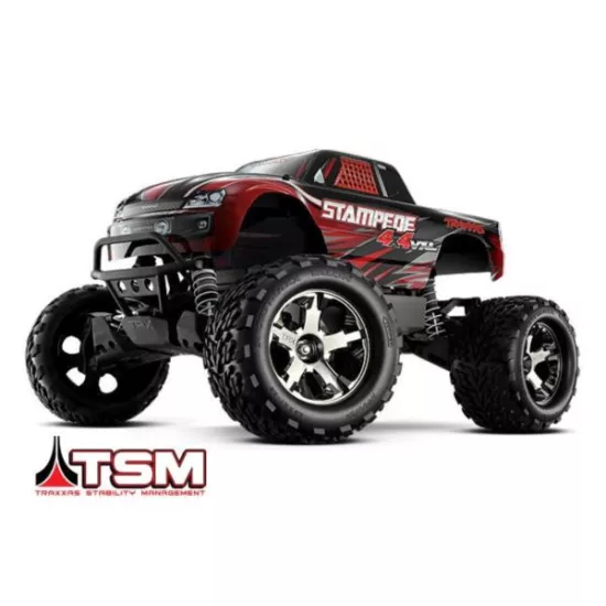  Traxxas Stampede 4x4 VXL rood 1/10 brushless zonder accu en lader