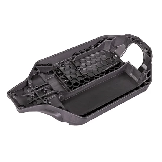 Chassis, charcoal gray (162mm long battery compartment) (fits flat style battery packs) (use only with #7430R front bulkhead & #6726X battery hold-down)