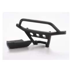 Bumper, front/ skidplate, front (black), TRX6735