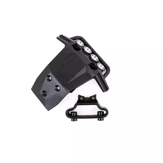 Bumper, front/ bumper support (fits 4WD Rustler) (for LED light kit installation)
