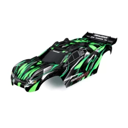 Body, Rustler 4X4 Ultimate, green (painted, decals applied) (assembled with front & rear body mounts and rear body support for clipless mounting)
