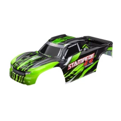 Carrosserie, Stampede 4X4 Brushless, groen (geschilderd, decals aangebracht) (gemonteerd met voorste en achterste carrosseriebevestigingen