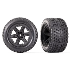 Tires & wheels, assembled, glued (2.8) (RXT black wheels, Gravix tires, foam inserts) (4WD electric front/rear, 2WD electric front only) (2) (TSM rated)