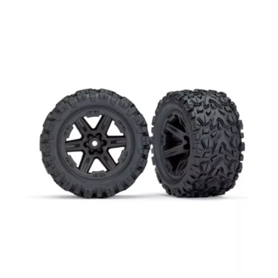 Tires & wheels, assembled, glued (2.8') (RXT black wheels, Talon Extreme tires, foam inserts) (4WD electric front/rear, 2WD electric front only) (2) (TSM rated)